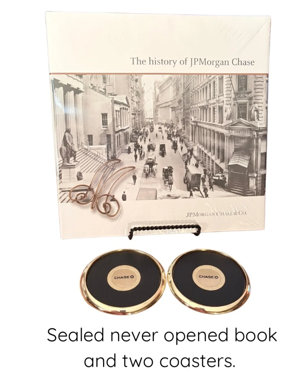 JPMorgan Chase History Book Sealed New With 2 Chase Coasters Corporate Gift